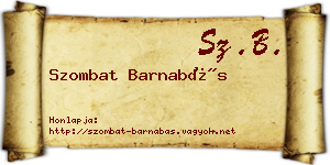 Szombat Barnabás névjegykártya